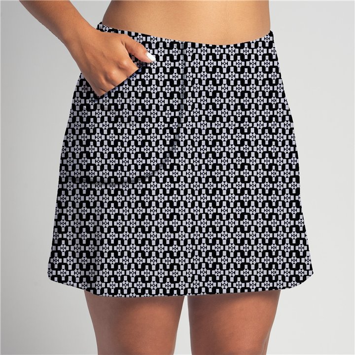 Zipper Pocket Skort - BW Criss Cross