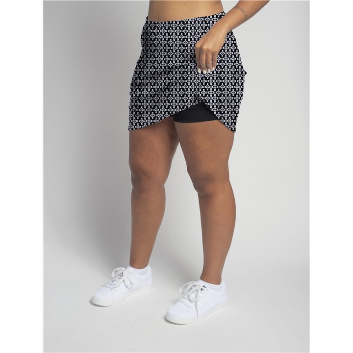 Zipper Pocket Skort - BW Criss Cross