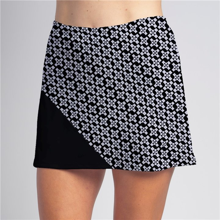 Bias Skort - BW Criss Cross