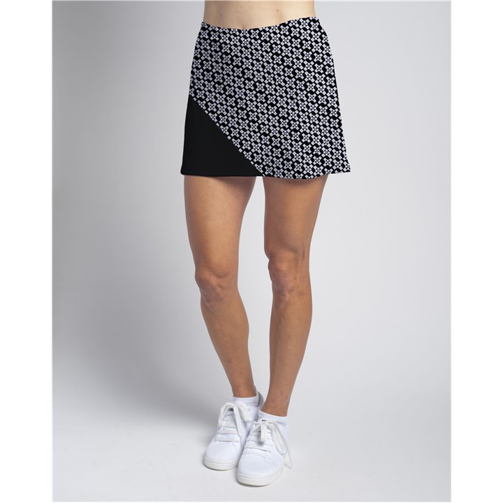 Bias Skort - BW Criss Cross