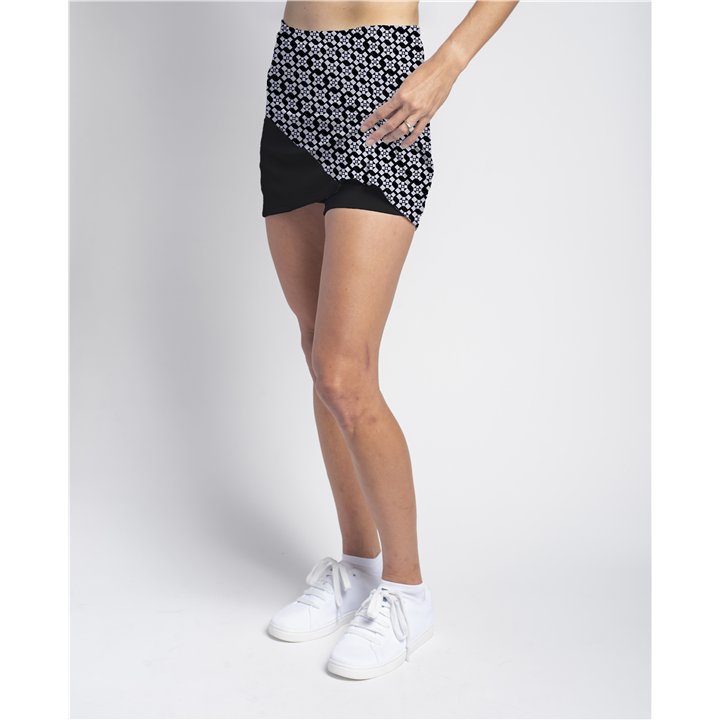 Bias Skort - BW Criss Cross