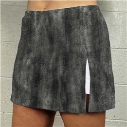 Side Slit Zipper Pocket Skort - Black Denim W