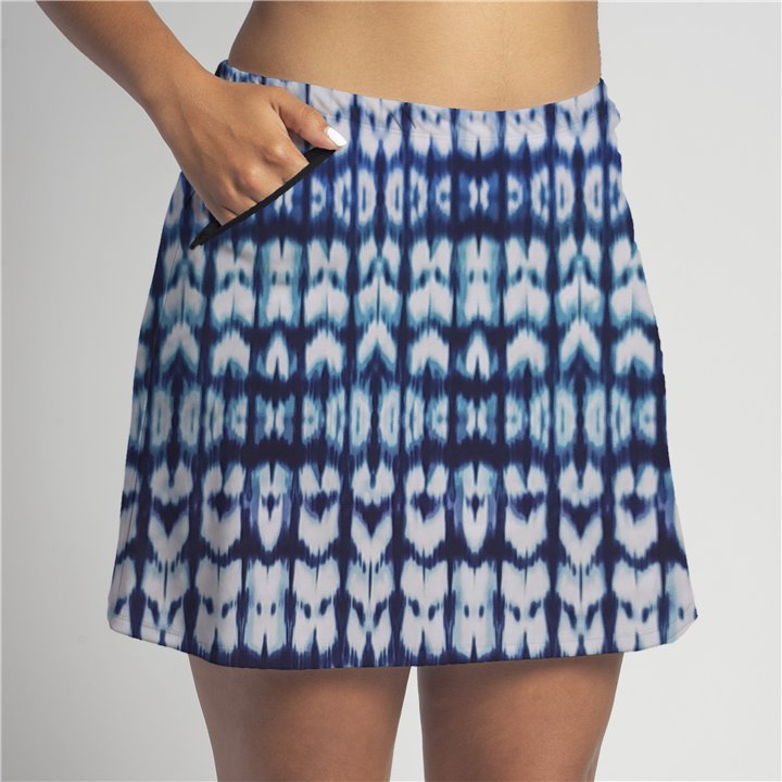 Zipper Pocket Skort - Marine Batik