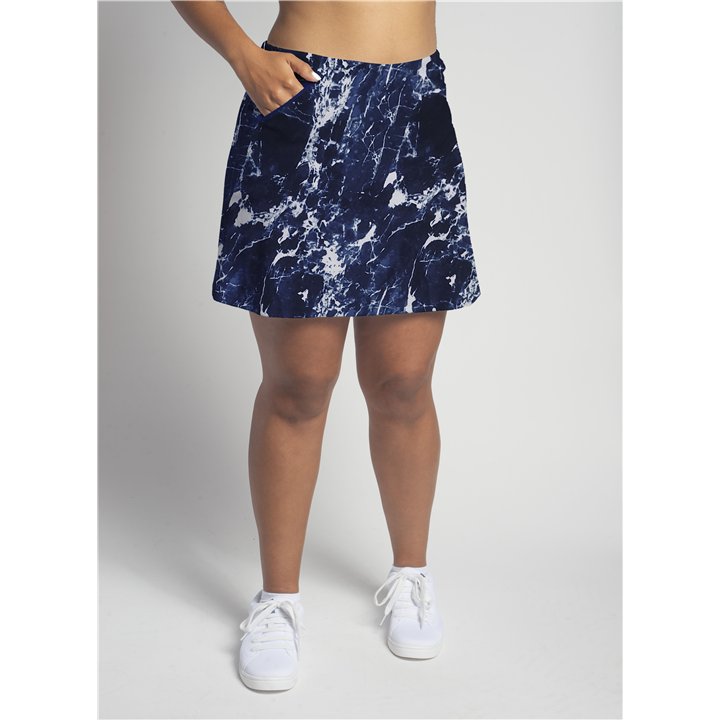 Zipper Pocket Skort - Navy Crackle