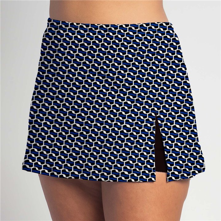 Side Slit - Blue Abstract