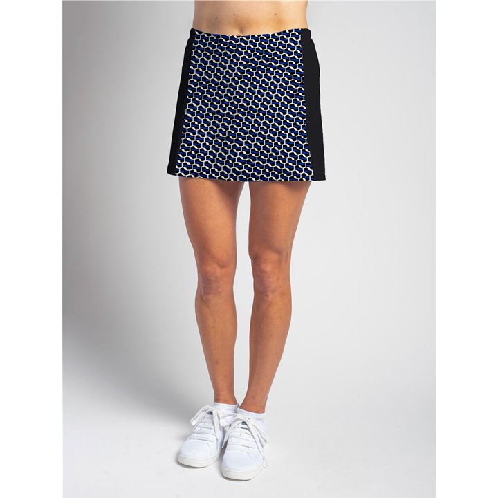 Slimming Panel Skort - Blue Abstract