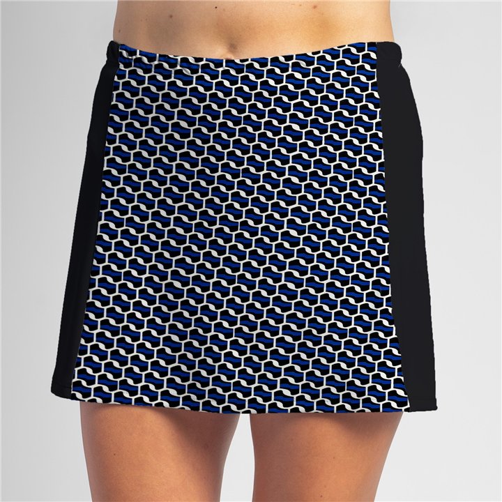 Slimming Panel Skort - Blue Abstract