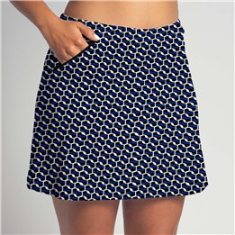 Zipper Pocket Skort - Blue Abstract