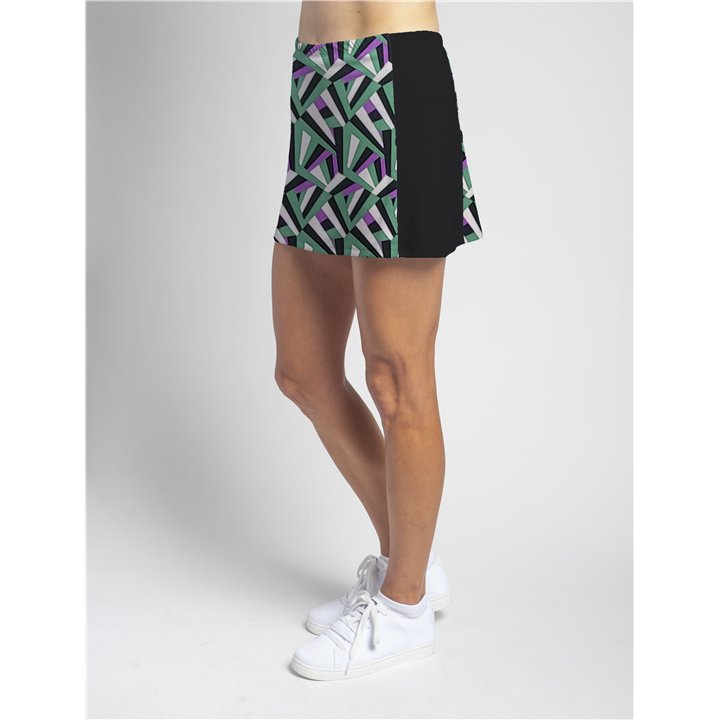 Slimming Panel Skort - Green Grape Geo