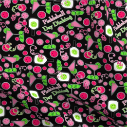 Pink and Green cocktails pickleballs and paddles celebration on Black background with Pickleball Day Dinking text