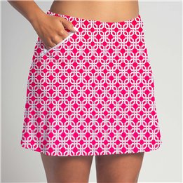 Zipper Pocket Skort - Pink Lattice