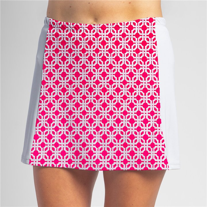 Slimming Panel Skort - Pink Lattice