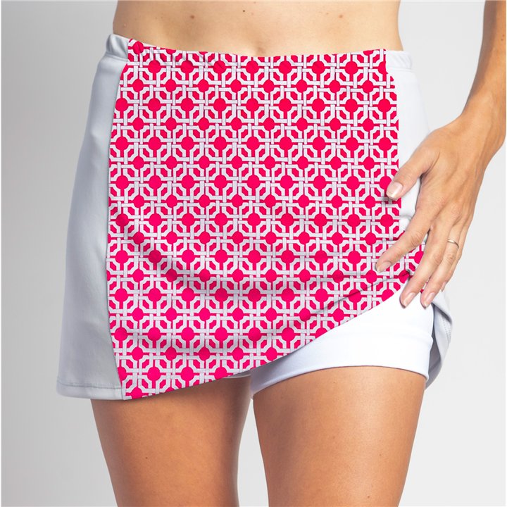 Slimming Panel Skort - Pink Lattice
