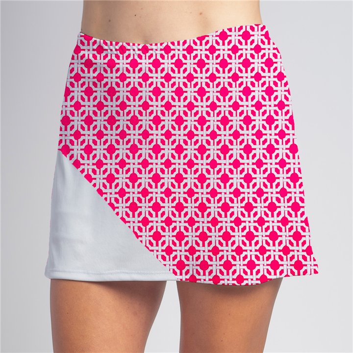Bias Skort - Pink Lattice