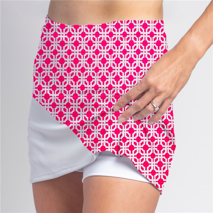 Bias Skort - Pink Lattice