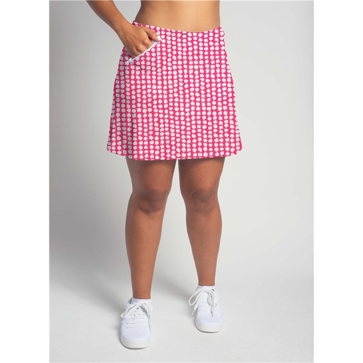 Zipper Pocket Skort - Pink Splotch Dots