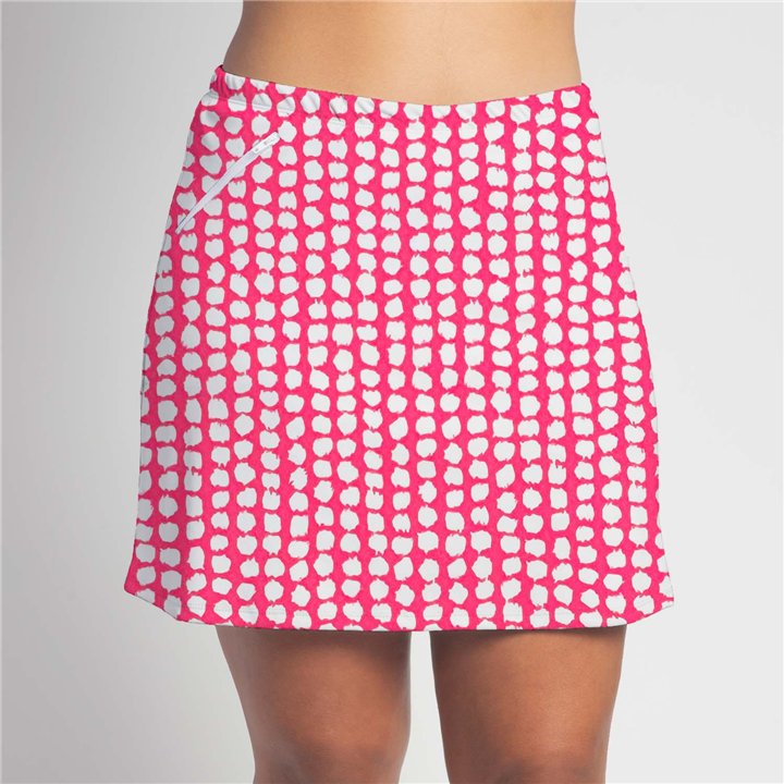 Zipper Pocket Skort - Pink Splotch Dots