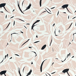 Pale Pink with Black and White abstract floral