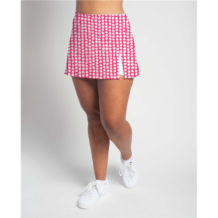 Side Slit - Pink Splotch dots