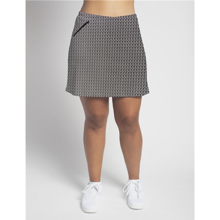 Zipper Pocket Skort - Red Black Ikat R
