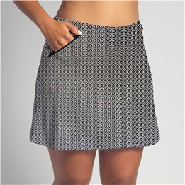 Zipper Pocket Skort - Red Black Ikat R