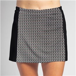 Slimming Panel Skort - Red Black Ikat R