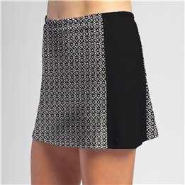 Slimming Panel Skort - Red Black Ikat B