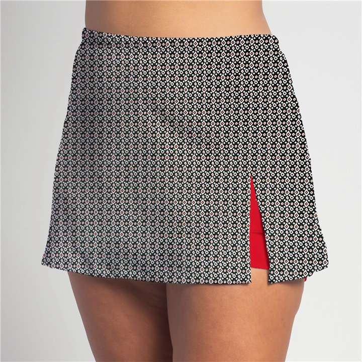 Side Slit - Red Black Ikat R