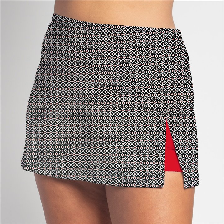 Side Slit - Red Black Ikat R