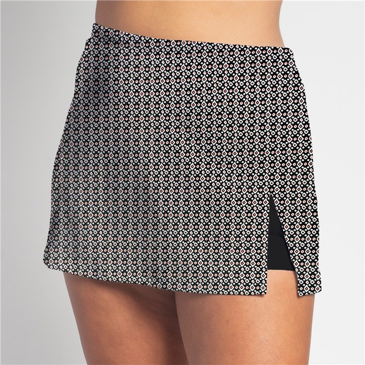 Side Slit - Red Black Ikat B