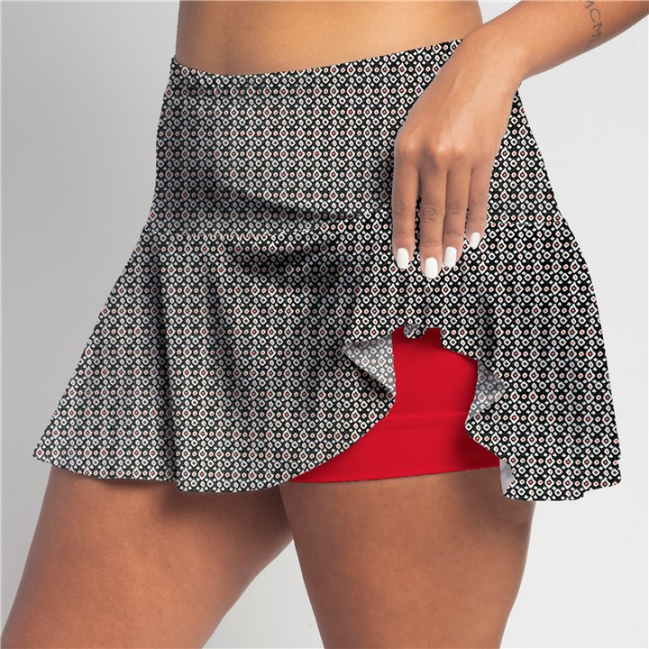 Flounce - Red Black Ikat R