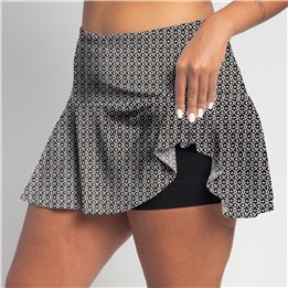 Flounce - Red Black Ikat B