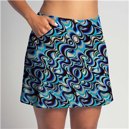 Zipper Pocket Skort - Turquoise Grape Swirl