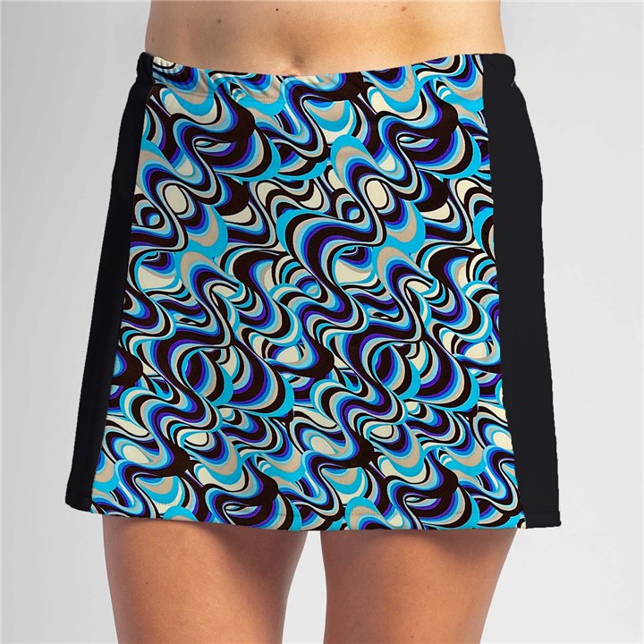 Slimming Panel Skort - Turquoise Grape Swirl