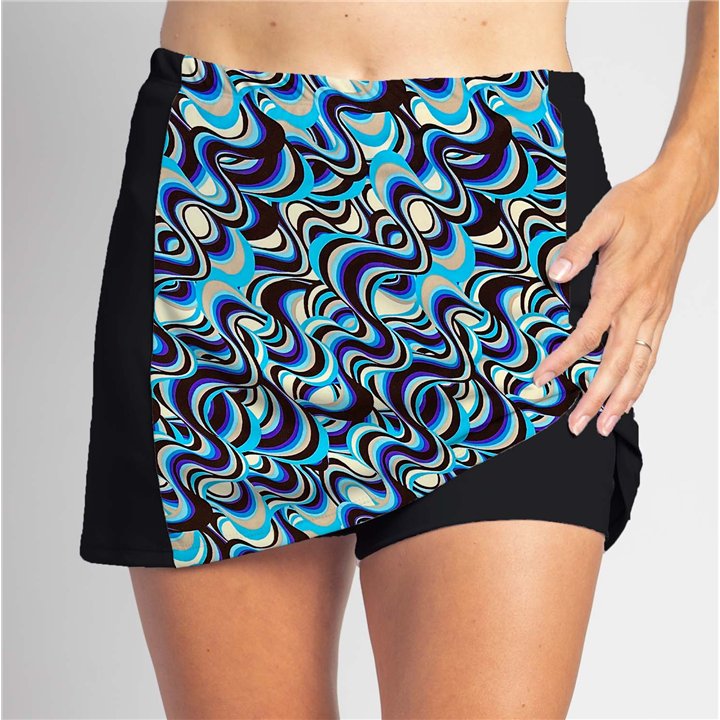 Slimming Panel Skort - Turquoise Grape Swirl
