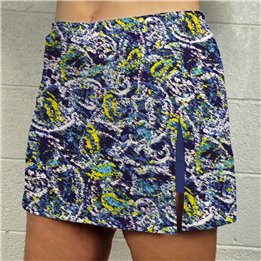 Side Slit Zipper Pocket Skort - Blue Lagoon