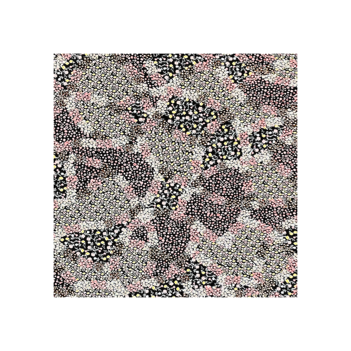 Pink and Sunshine Yellow Ditsy Floral with Black and White