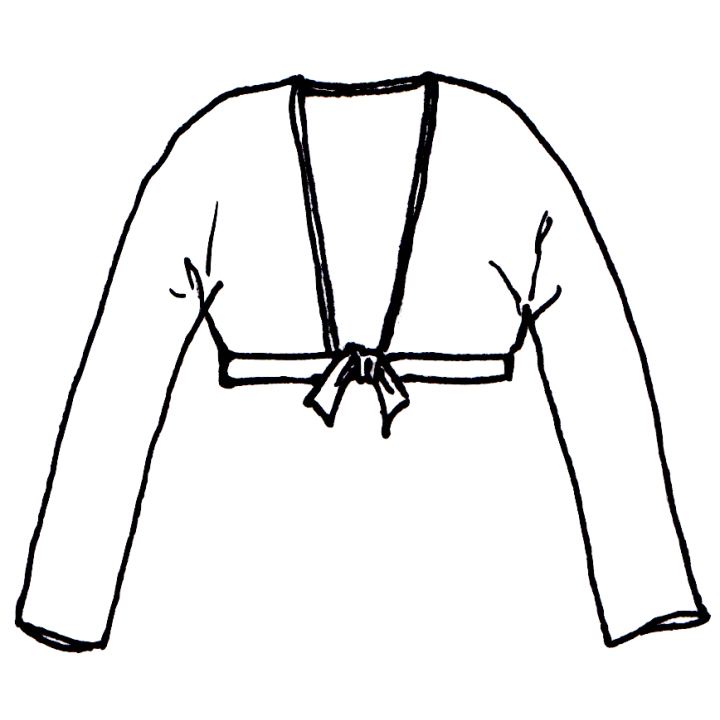 Tie Front Shrug - Black