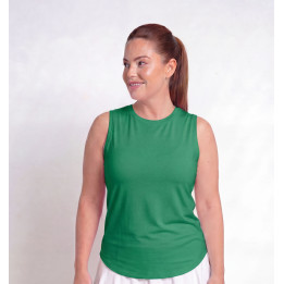 Hi-Neck Long Line Tank - Kelly Green