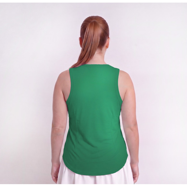 Hi-Neck Long Line Tank - Kelly Green