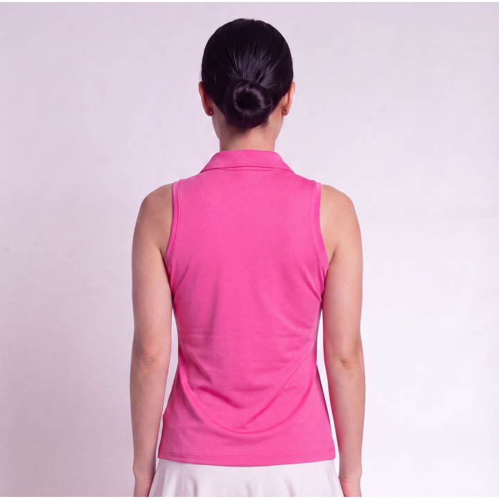 Collared Sleeveless Top - Barbie Pink