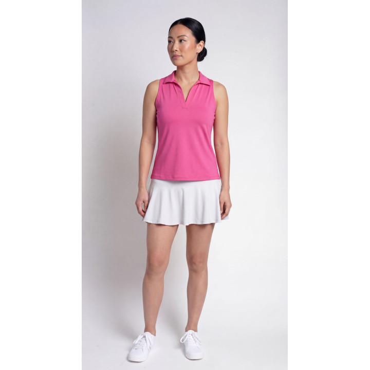 Collared Sleeveless Top - Barbie Pink