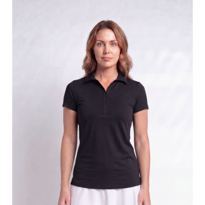 Collared Short Sleeve Top - Black
