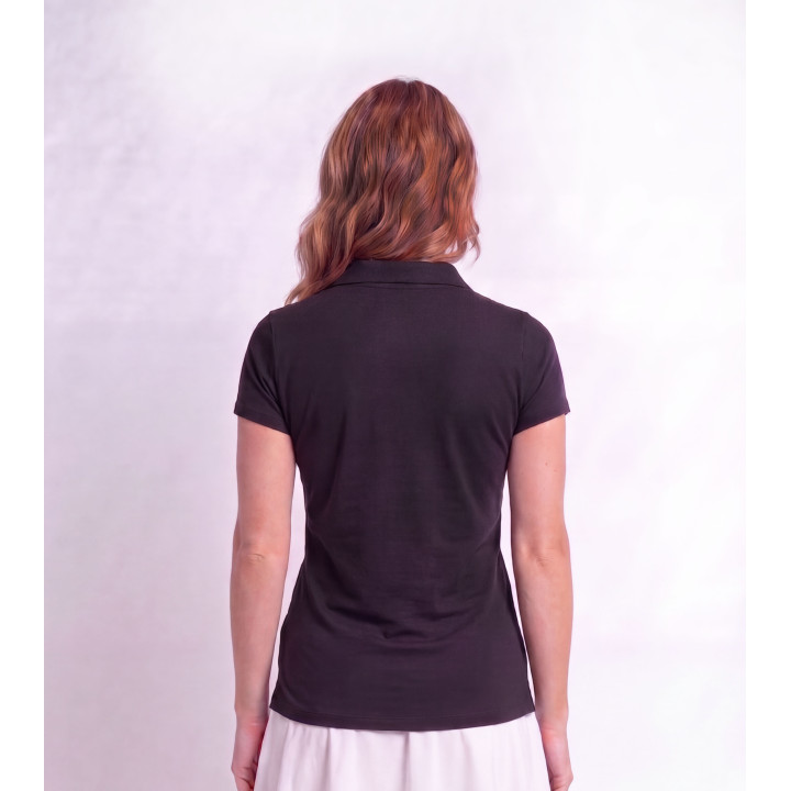 Collared Short Sleeve Top - Black