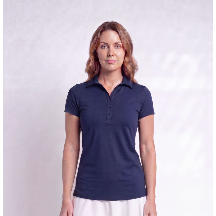 Collared Short Sleeve Top - Navy
