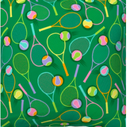 Tennis Rackets Pastels on Green
