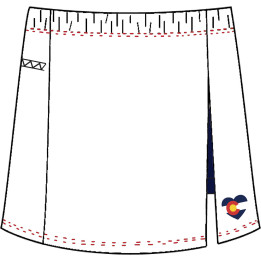 Side Slit Zipper Pocket Skort - White with Colorado Heart