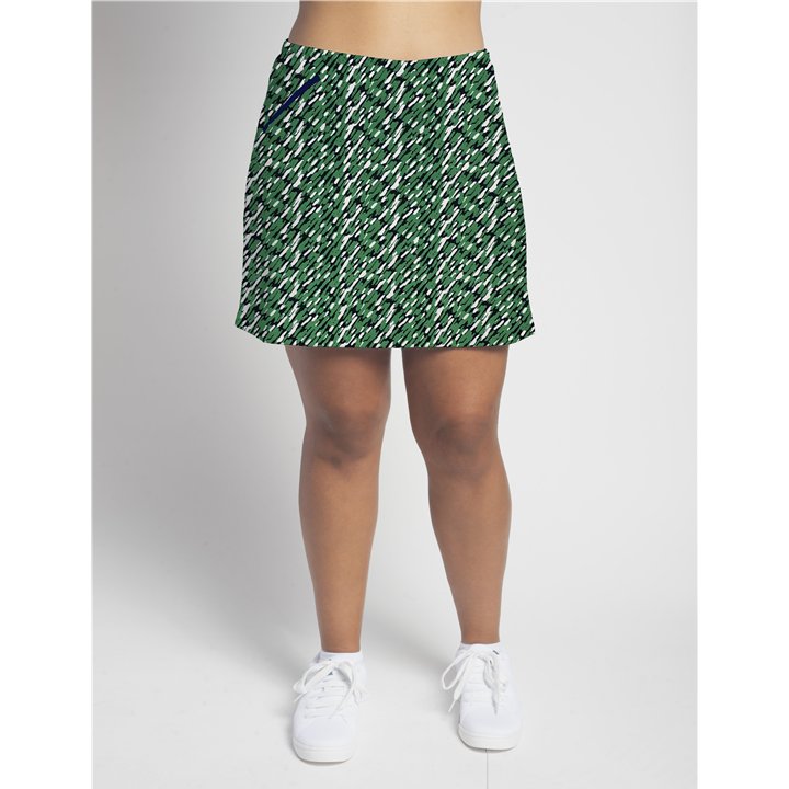 Zipper Pocket Skort - Kelly Navy River Ripples