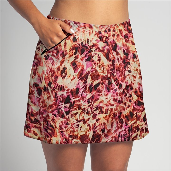 Zipper Pocket Skort - Fire Tie Dye