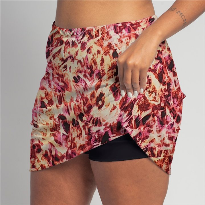 Zipper Pocket Skort - Fire Tie Dye